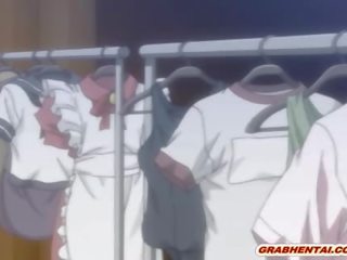 Seks mengikat tubuh animasi pornografi perawat dengan menyumbat mulut mengisap tusukan dan menelan air mani