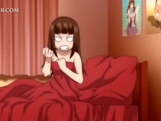 3d hentai κορίτσι παίρνει μουνί πατήσαμε κάτω από την φούστα σε κρεβάτι